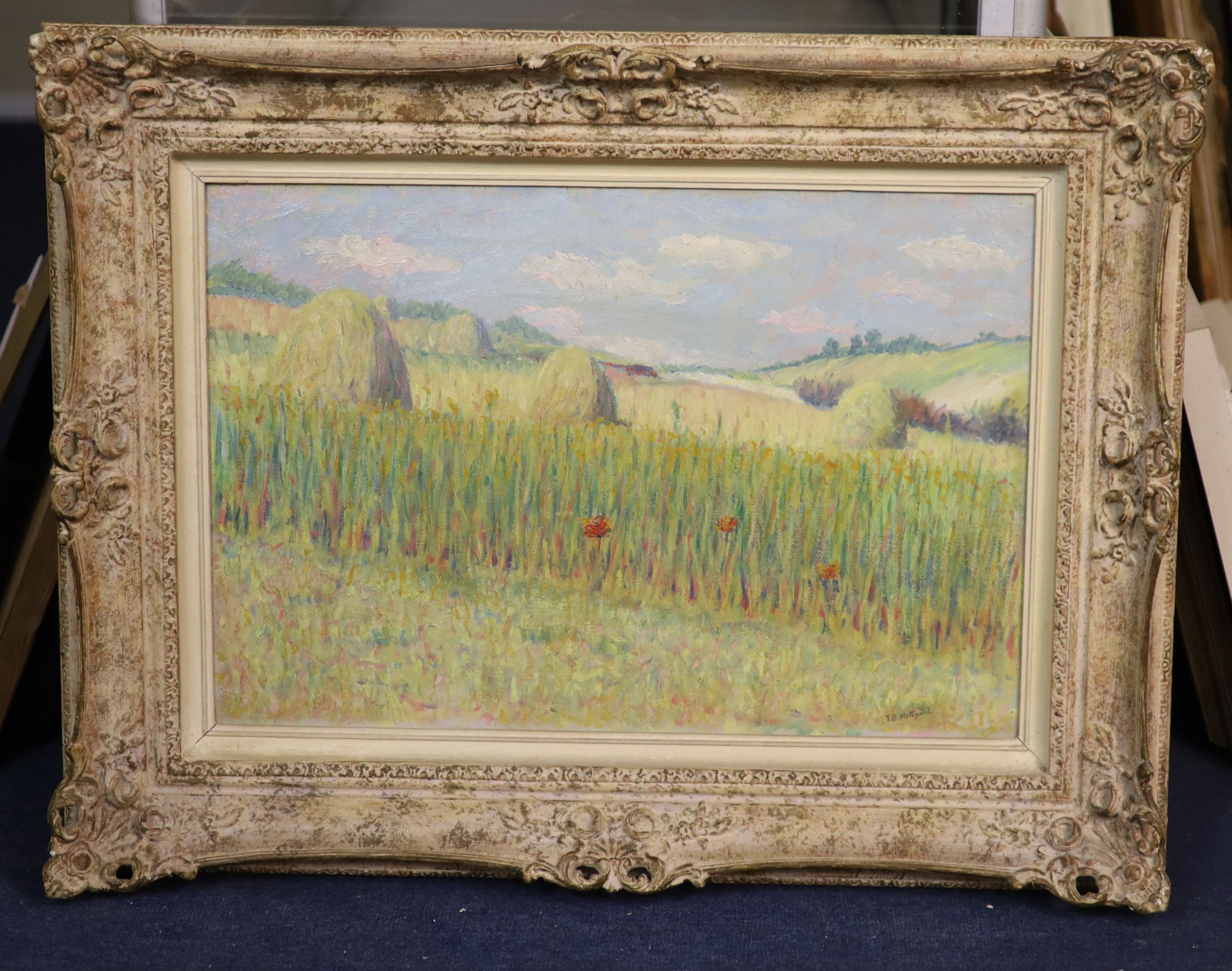 Thomas Buford Meteyard (American,1865-1928), Haystacks, Valley of Giverny, c.1889, oil on canvas, 38 x 56cm